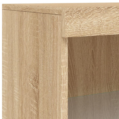 Skjenk Sonoma Eik med LED-lys 60,5x37x100 cm