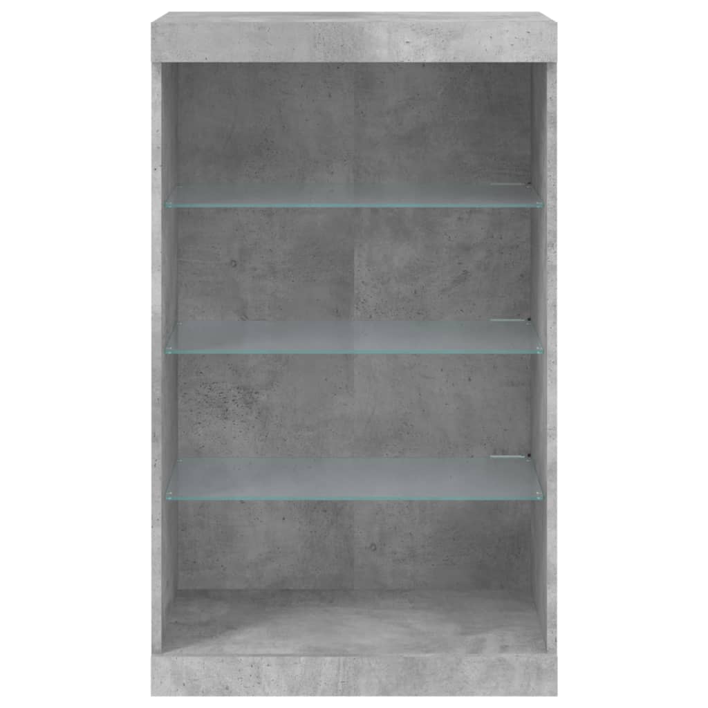 Skjenk Betonggrå med LED-lys 60,5x37x100 cm