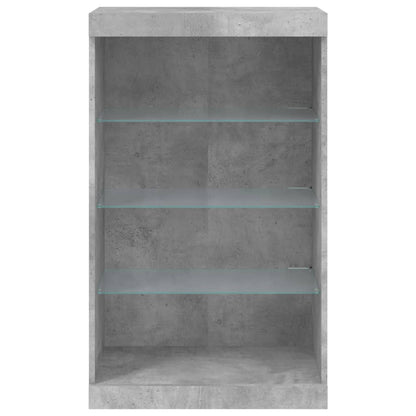 Skjenk Betonggrå med LED-lys 60,5x37x100 cm