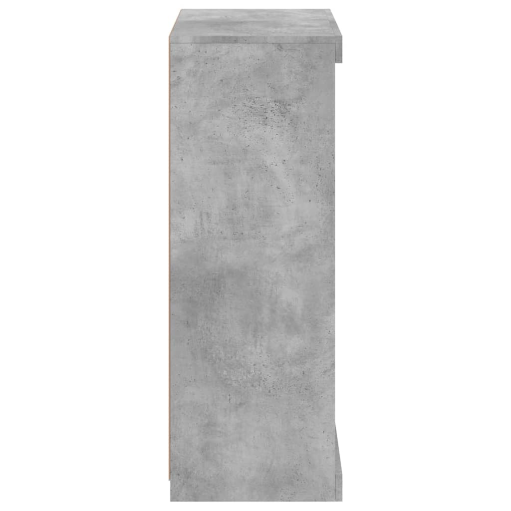 Skjenk Betonggrå med LED-lys 60,5x37x100 cm
