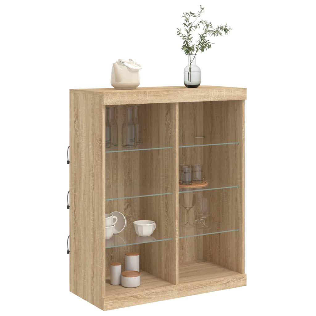 Skjenk Sonoma Eik med LED-lys 81x37x100 cm