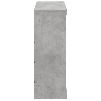 Skjenk Betonggrå med LED-lys 81x37x100 cm