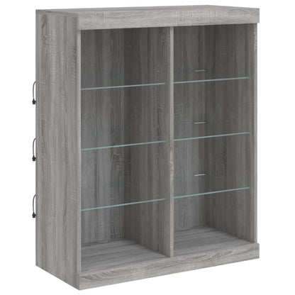 Skjenk Sonoma Grå med LED-lys 81x37x100 cm