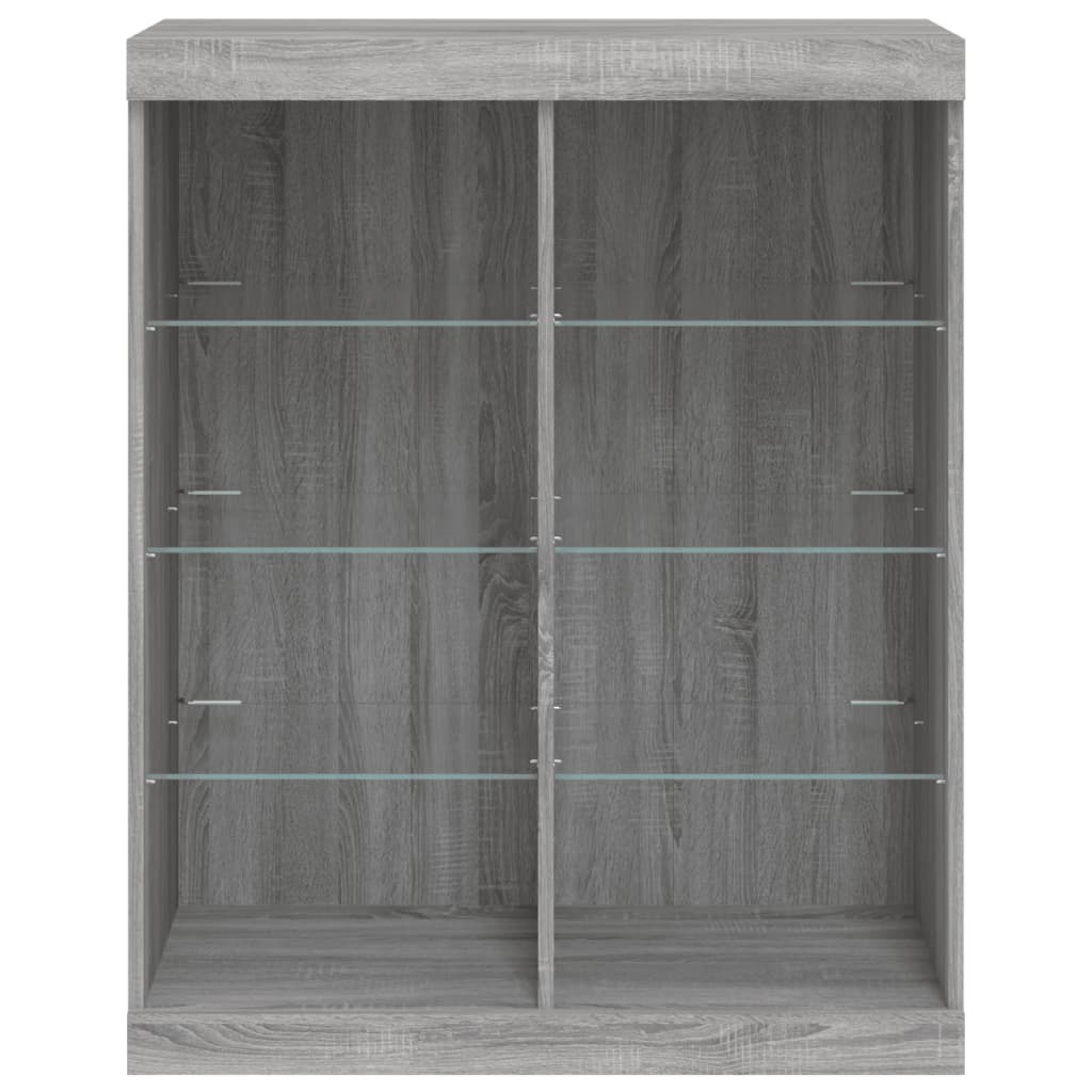 Skjenk Sonoma Grå med LED-lys 81x37x100 cm