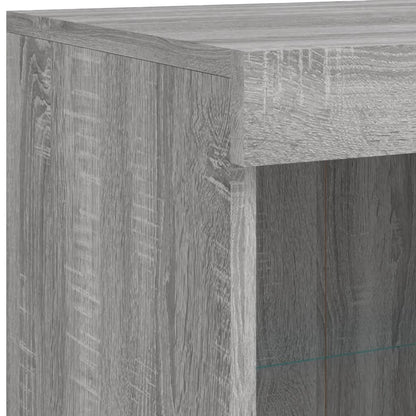 Skjenk Sonoma Grå med LED-lys 81x37x100 cm