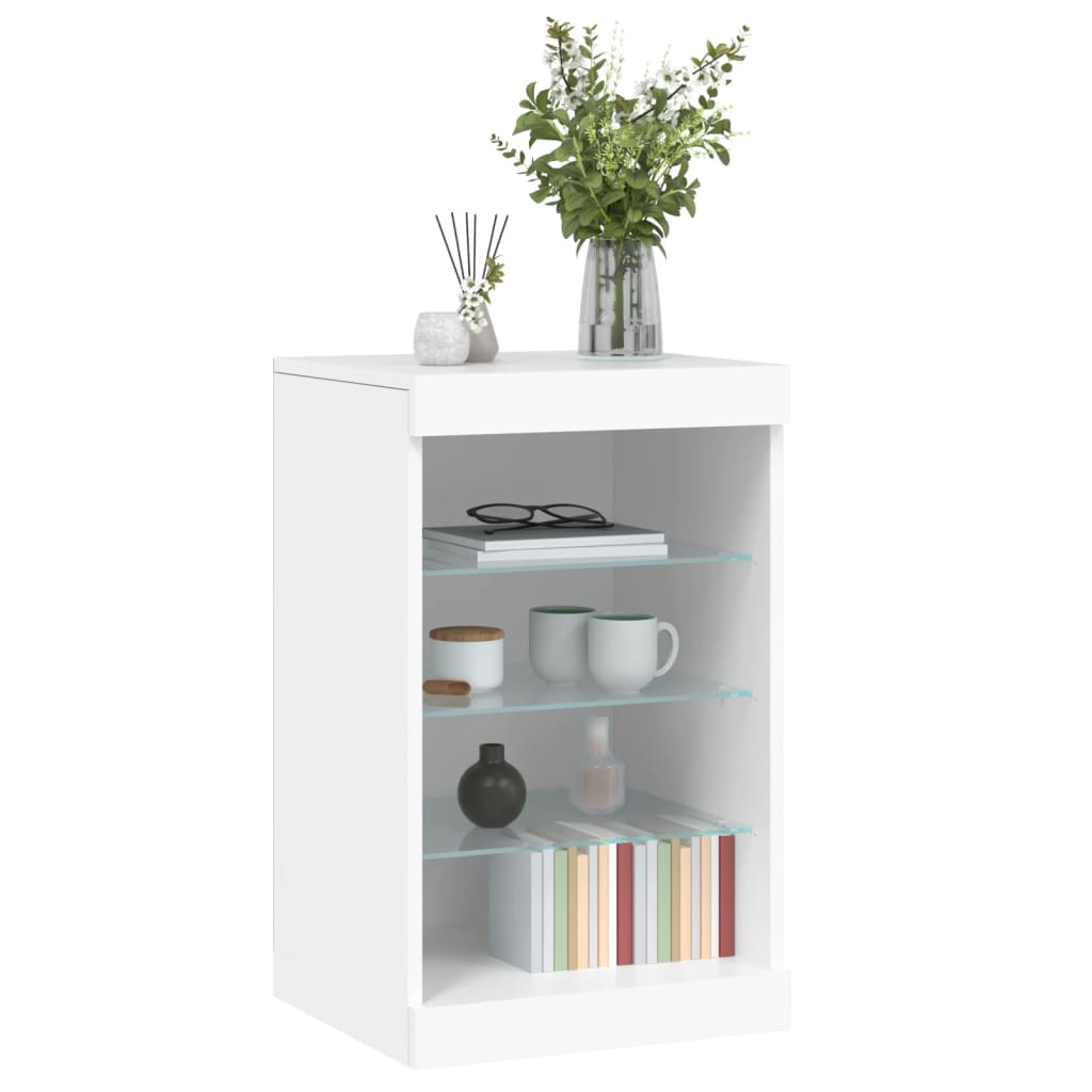 Skjenk Hvit med LED-lys 41x37x67 cm