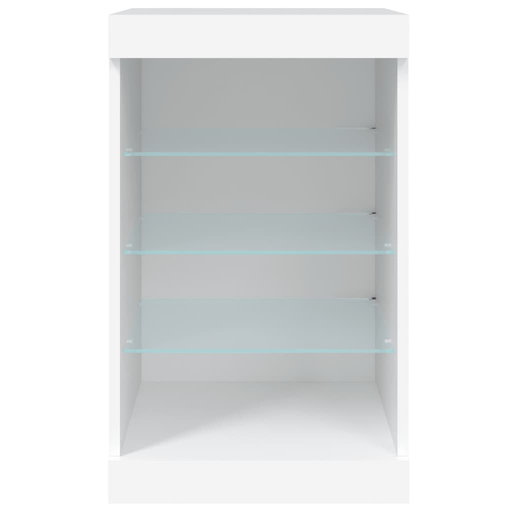 Skjenk Hvit med LED-lys 41x37x67 cm