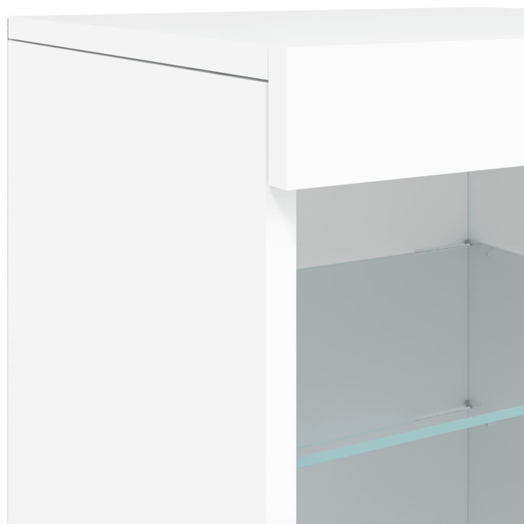 Skjenk Hvit med LED-lys 41x37x67 cm