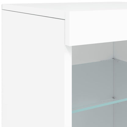 Skjenk Hvit med LED-lys 41x37x67 cm