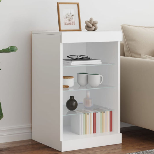 Skjenk Hvit med LED-lys 41x37x67 cm