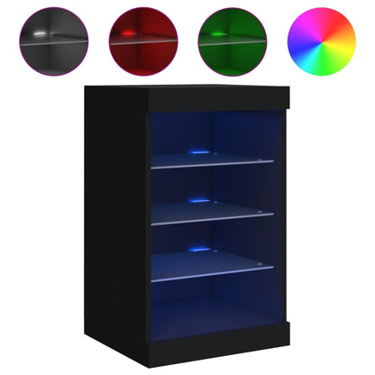 Skjenk Svart med LED-lys 41x37x67 cm