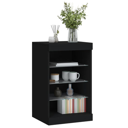 Skjenk Svart med LED-lys 41x37x67 cm