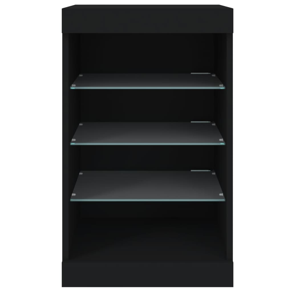 Skjenk Svart med LED-lys 41x37x67 cm