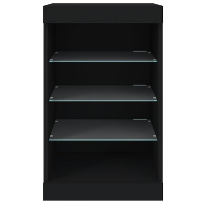Skjenk Svart med LED-lys 41x37x67 cm