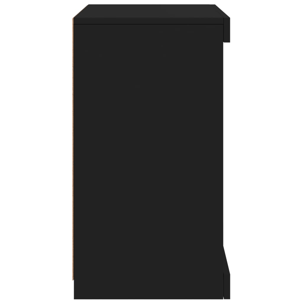 Skjenk Svart med LED-lys 41x37x67 cm