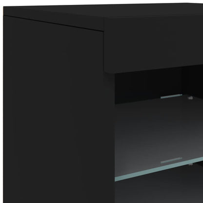Skjenk Svart med LED-lys 41x37x67 cm