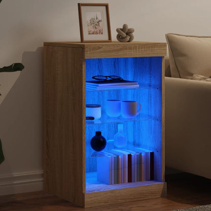 Skjenk Sonoma Eik med LED-lys 41x37x67 cm