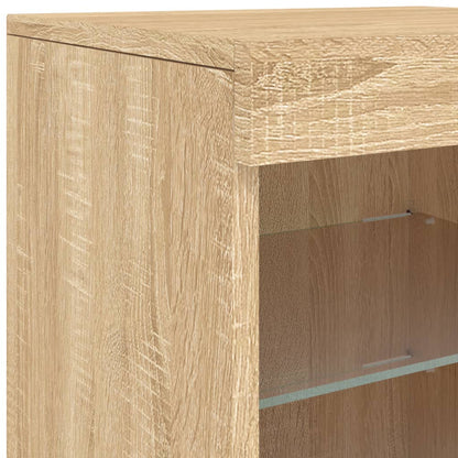 Skjenk Sonoma Eik med LED-lys 41x37x67 cm