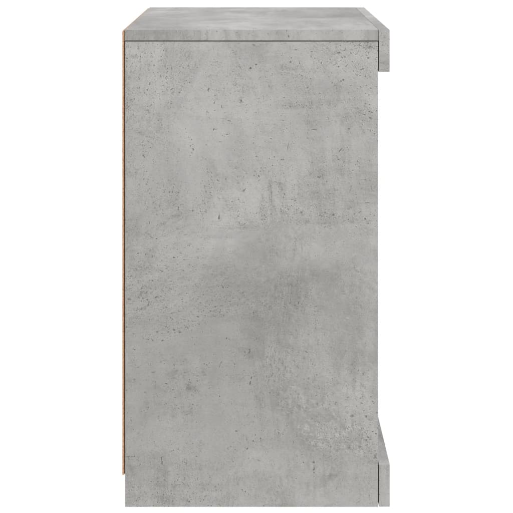 Skjenk Betonggrå med LED-lys 41x37x67 cm