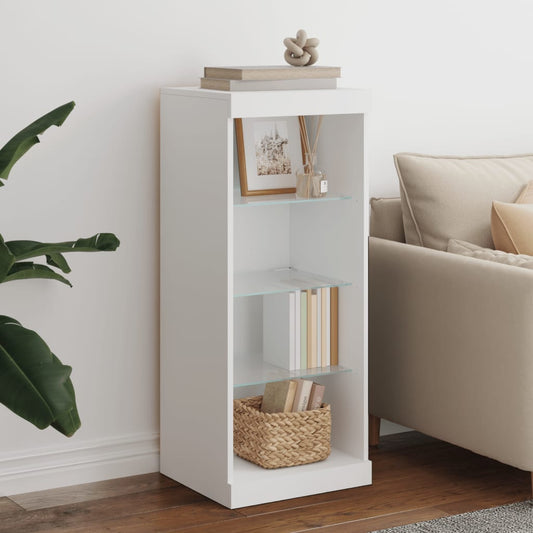 Skjenk Hvit med LED-lys 41x37x100 cm