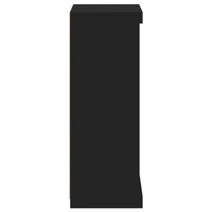 Skjenk Svart med LED-lys 41x37x100 cm