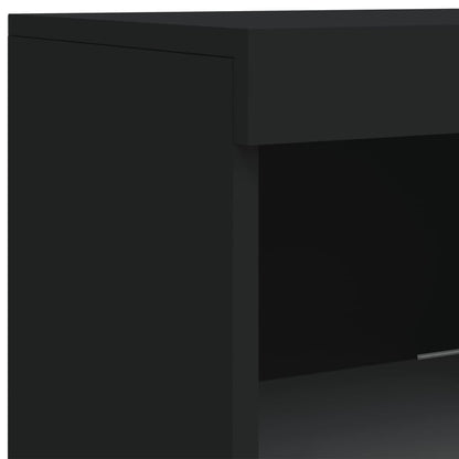 Skjenk Svart med LED-lys 41x37x100 cm