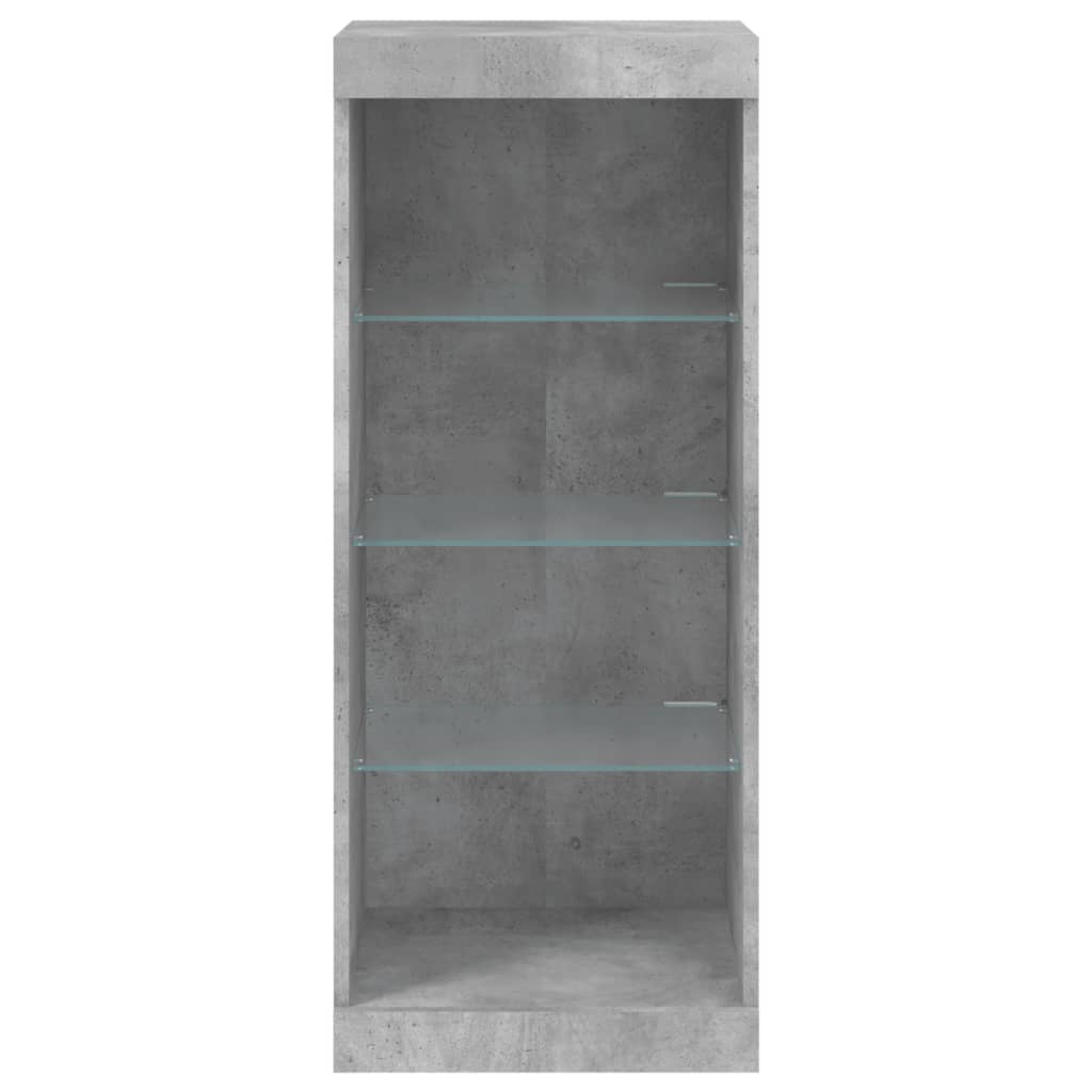 Skjenk Betonggrå med LED-lys 41x37x100 cm
