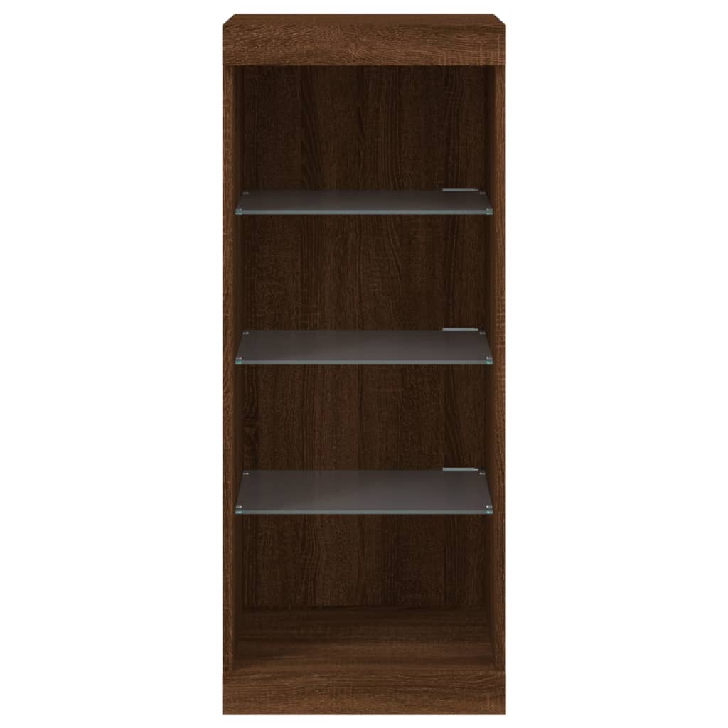 Skjenk Brun Eik med LED-lys 41x37x100 cm