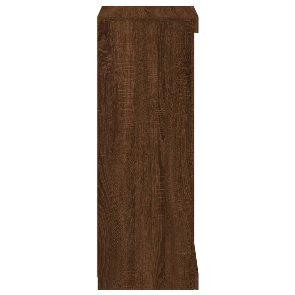 Skjenk Brun Eik med LED-lys 41x37x100 cm