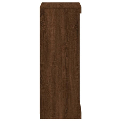 Skjenk Brun Eik med LED-lys 41x37x100 cm