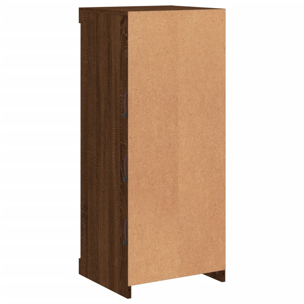 Skjenk Brun Eik med LED-lys 41x37x100 cm