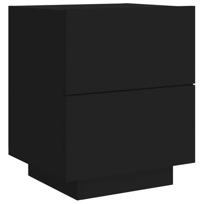 Nattbord Sengbord Svart med LED
