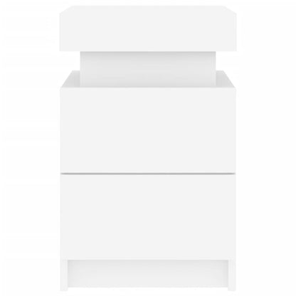 Nattbord Sengbord Hvit med LED 35x39x55 cm