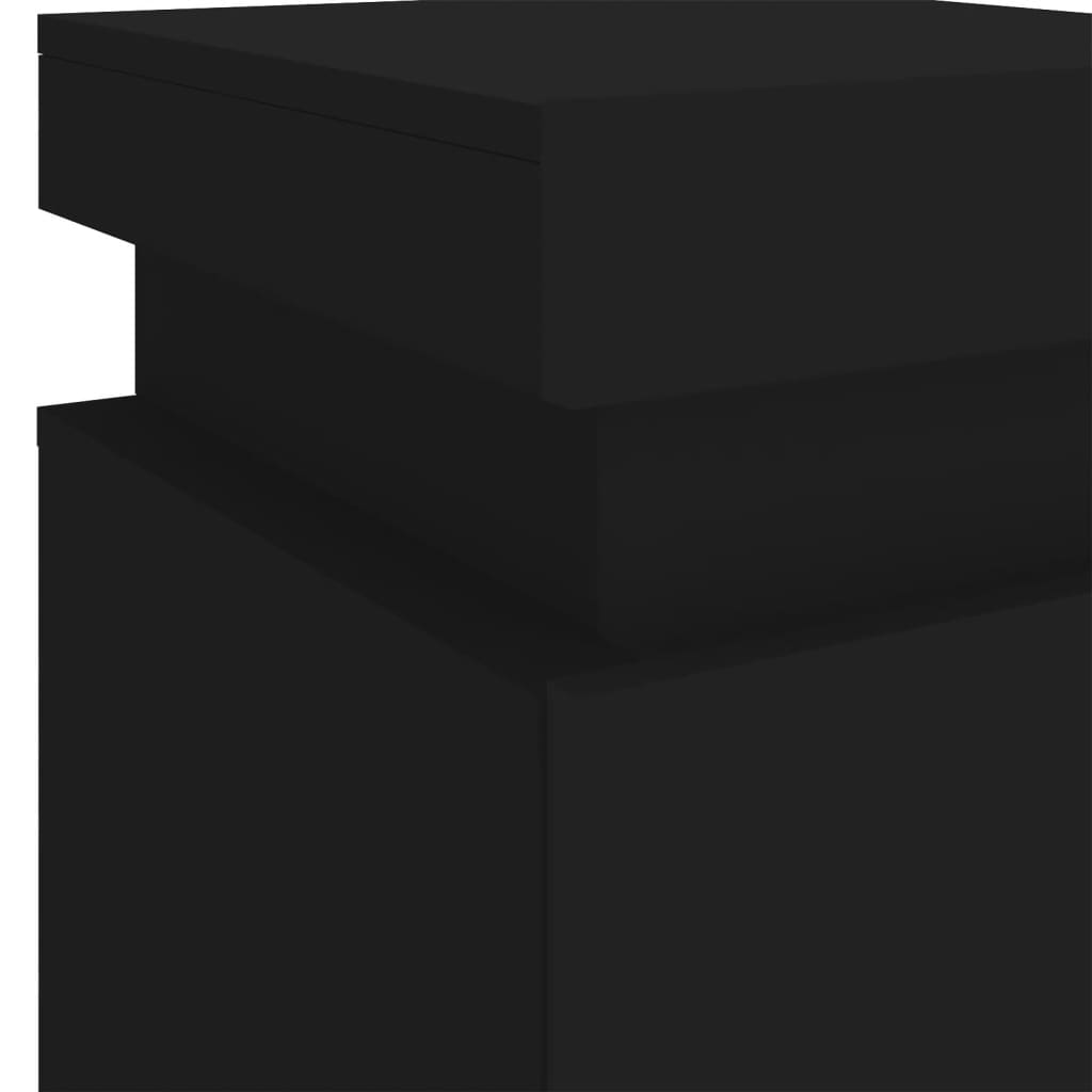 Nattbord Sengbord Svart med LED 35x39x55 cm