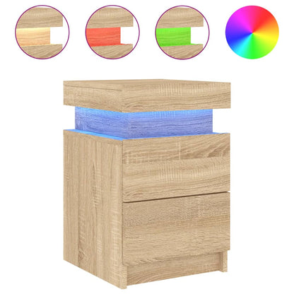 Nattbord Sengbord Sonoma Eik LED 35x39x55 cm