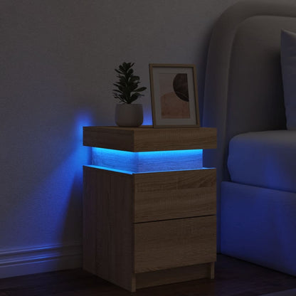 Nattbord Sengbord Sonoma Eik LED 35x39x55 cm