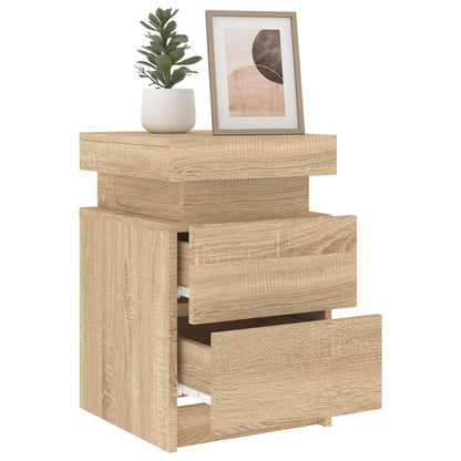 Nattbord Sengbord Sonoma Eik LED 35x39x55 cm