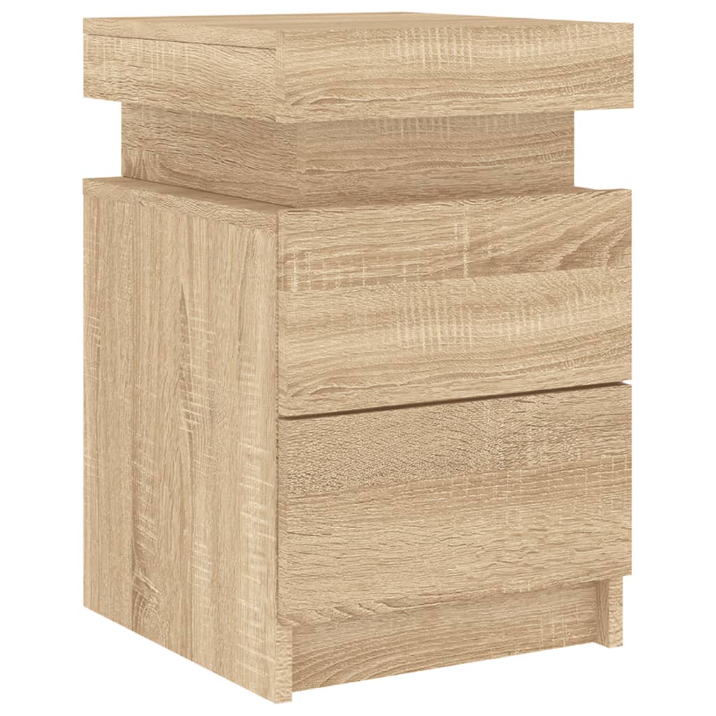 Nattbord Sengbord Sonoma Eik LED 35x39x55 cm