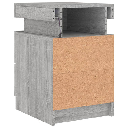 Nattbord Sengbord Sonoma Grå med LED 35x39x55 cm