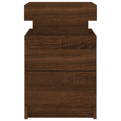 Nattbord Sengbord Brun Eik med LED 35x39x55 cm
