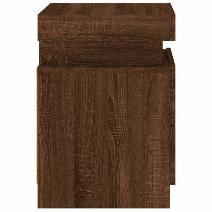 Nattbord Sengbord Brun Eik med LED 35x39x55 cm