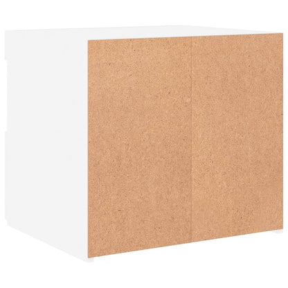 Nattbord Sengbord Hvit med LED 50x40x45 cm