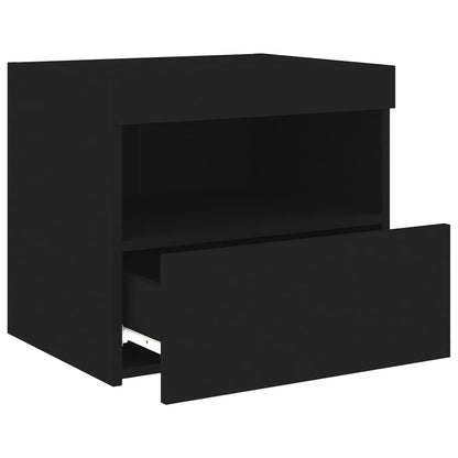 Nattbord Sengbord Svart med LED 50x40x45 cm