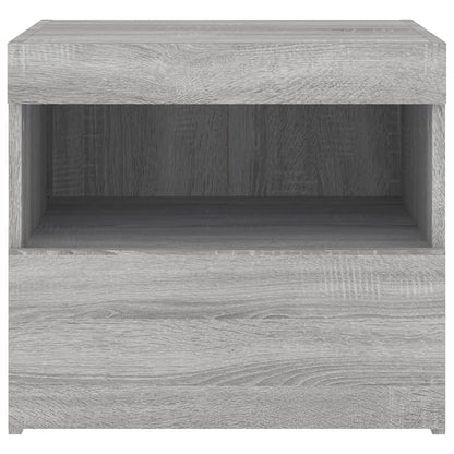 Nattbord Sengbord Sonoma Grå med LED 50x40x45 cm