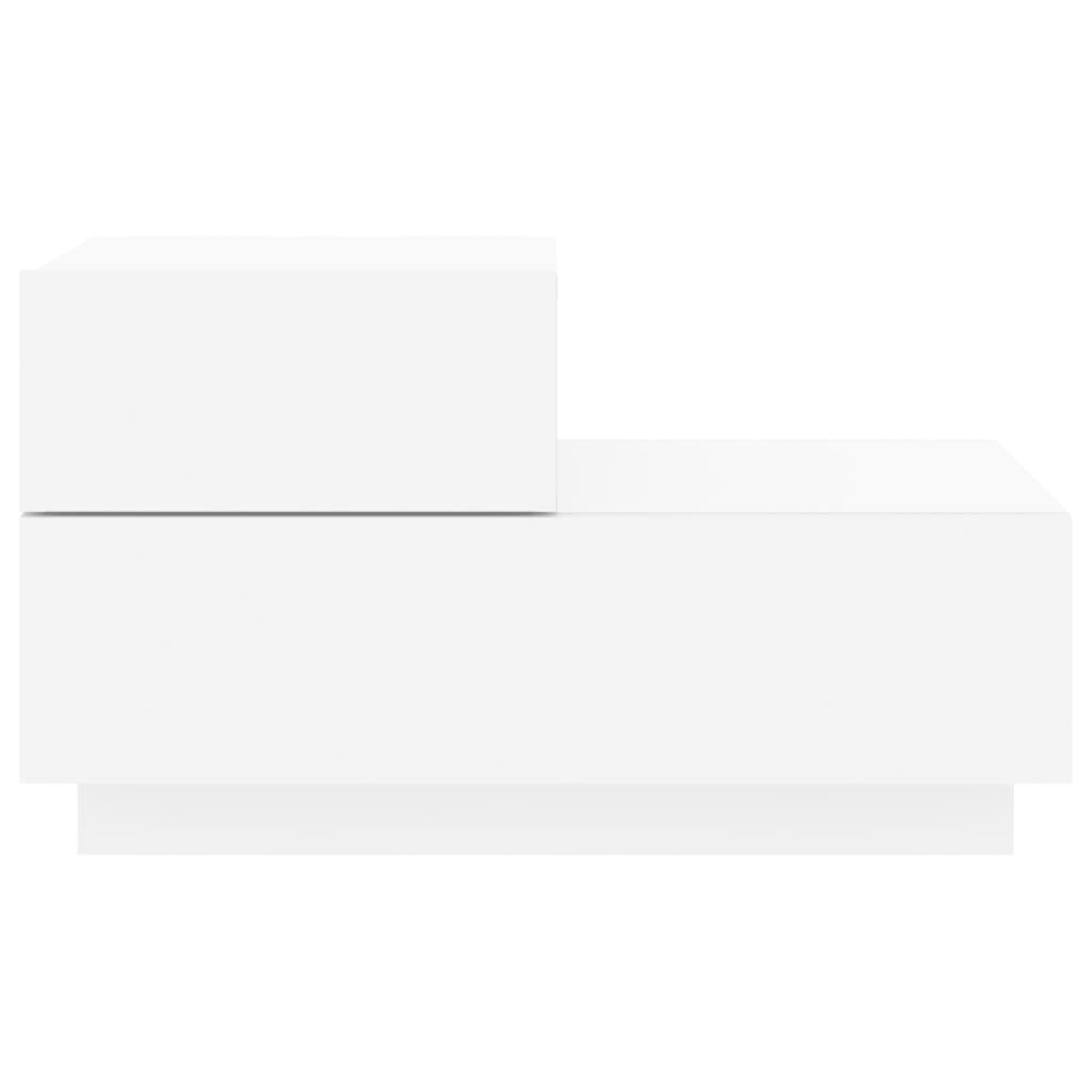 Nattbord Sengbord Hvit med LED 70x36x40,5 cm