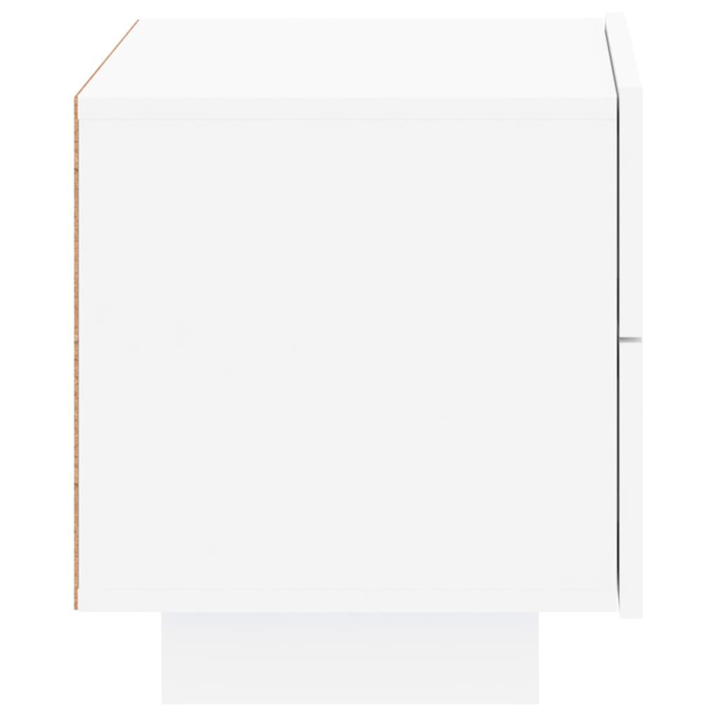 Nattbord Sengbord Hvit med LED 70x36x40,5 cm