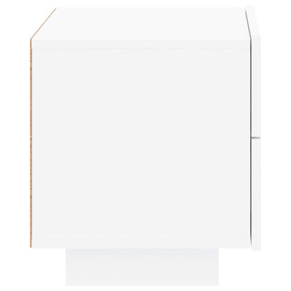 Nattbord Sengbord Hvit med LED 70x36x40,5 cm