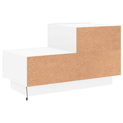 Nattbord Sengbord Hvit med LED 70x36x40,5 cm