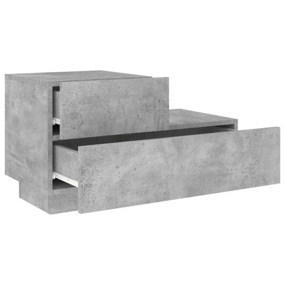 Nattbord Sengbord Betonggrå med LED 70x36x40,5 cm