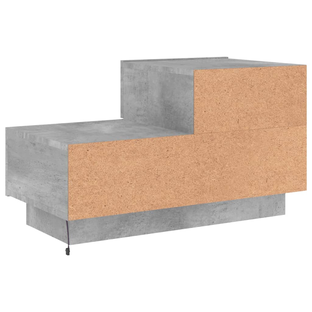 Nattbord Sengbord Betonggrå med LED 70x36x40,5 cm